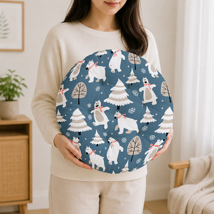 Polar Bears Printed Round Chair Cushion