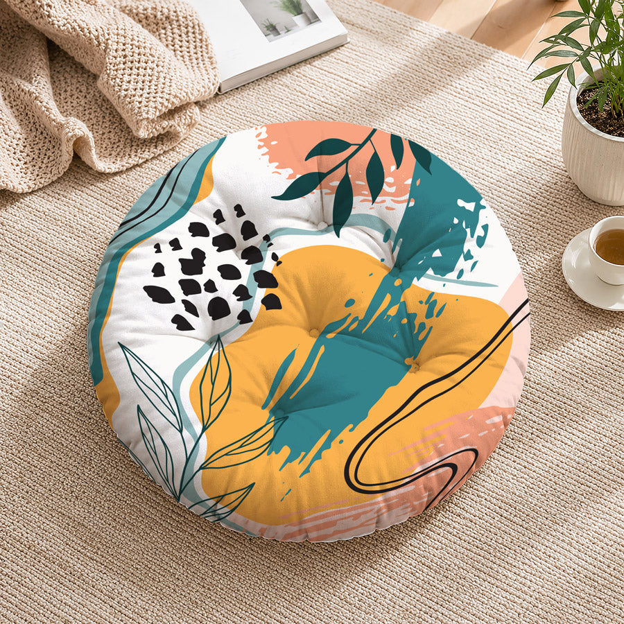 Abstract Art Printed Round Chair Cushion
