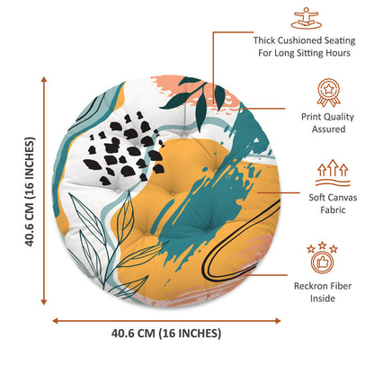 Abstract Art Printed Round Chair Cushion