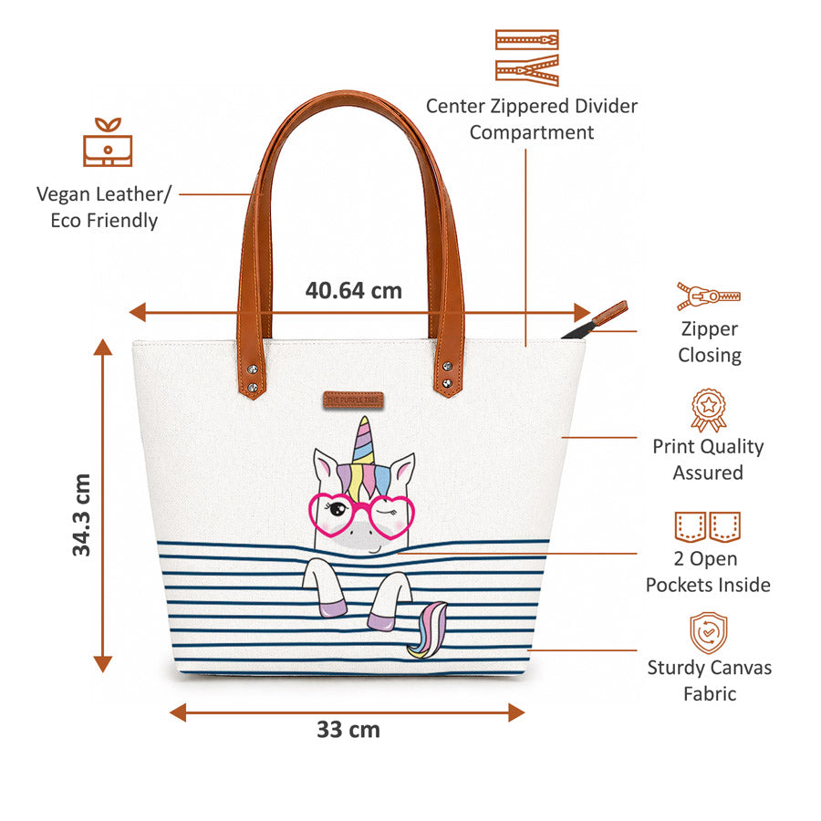 Cute Unicorn Oversized Tote Bag For Women