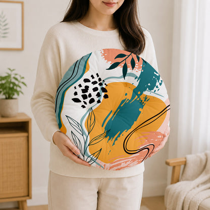 Abstract Art Printed Round Chair Cushion