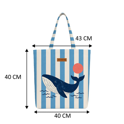 BLUE TIDE WHALE TOTE