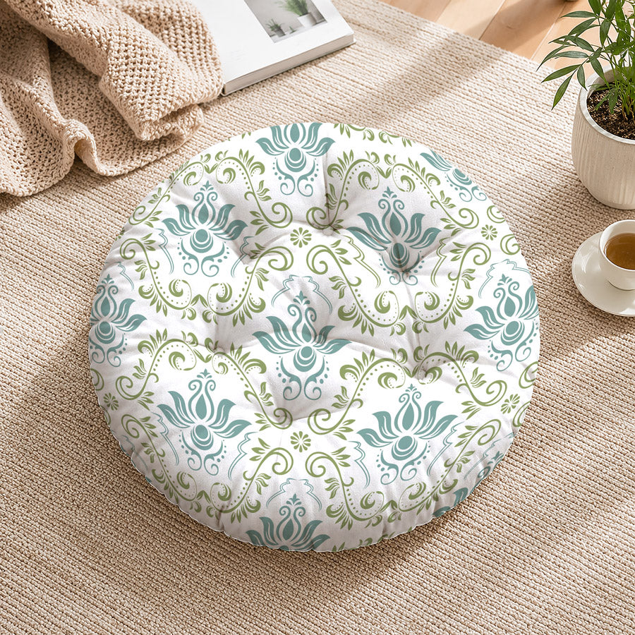 Verdant Whimsy Printed Round Chair Cushion