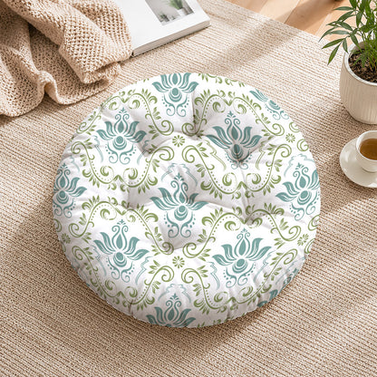 Verdant Whimsy Printed Round Chair Cushion