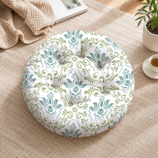 Verdant Whimsy Printed Round Chair Cushion
