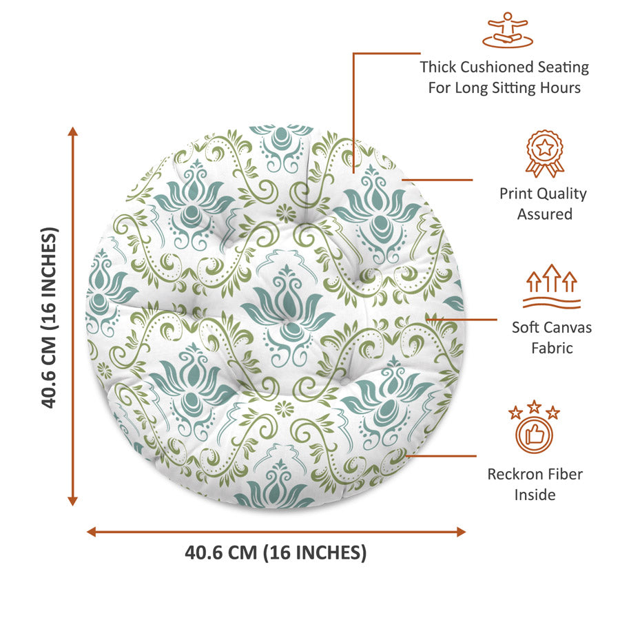 Verdant Whimsy Printed Round Chair Cushion