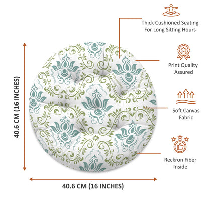 Verdant Whimsy Printed Round Chair Cushion