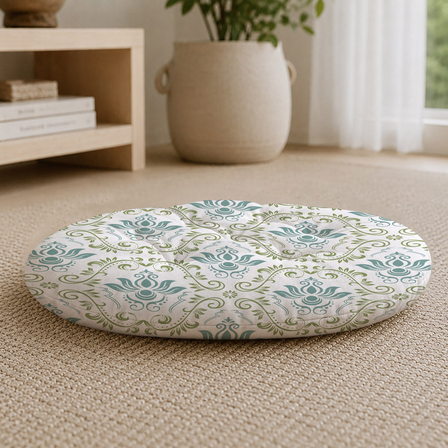 Verdant Whimsy Printed Round Chair Cushion