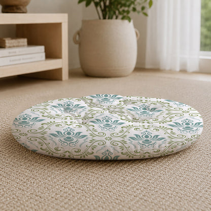 Verdant Whimsy Printed Round Chair Cushion