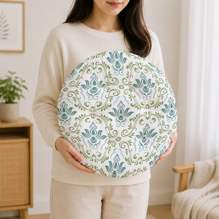 Verdant Whimsy Printed Round Chair Cushion