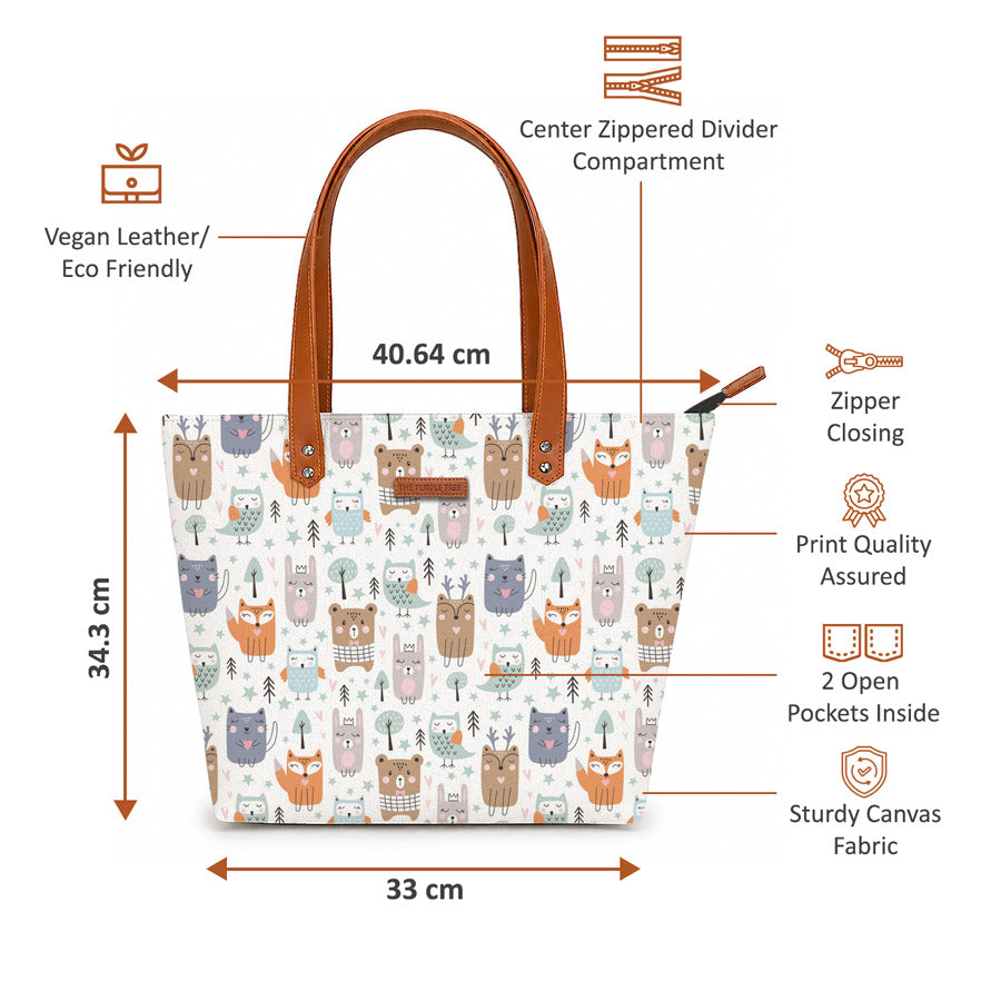 Tribal Fauna Oversized Tote Bag For Women