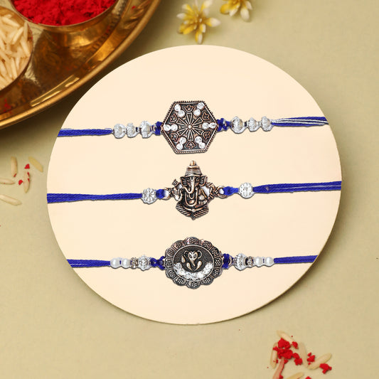 Divine Silver Ganesha Rakhi