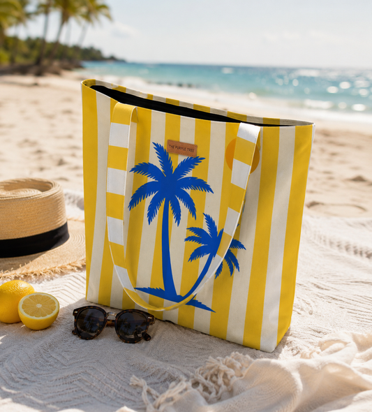 GOLDEN COAST PALM TOTE