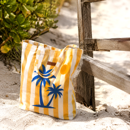 GOLDEN COAST PALM TOTE