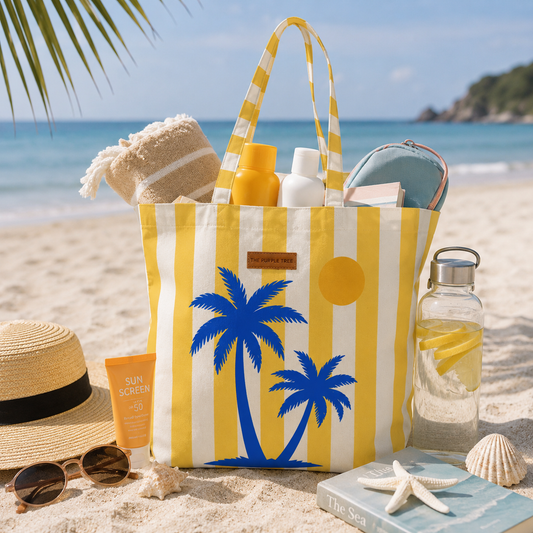 GOLDEN COAST PALM TOTE