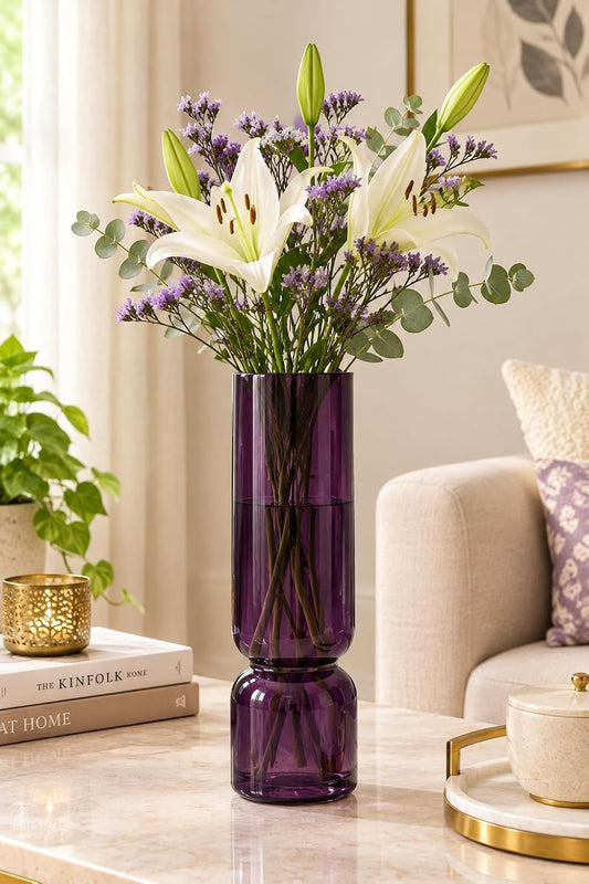Mulberry Wine Hourglass Flower Vase