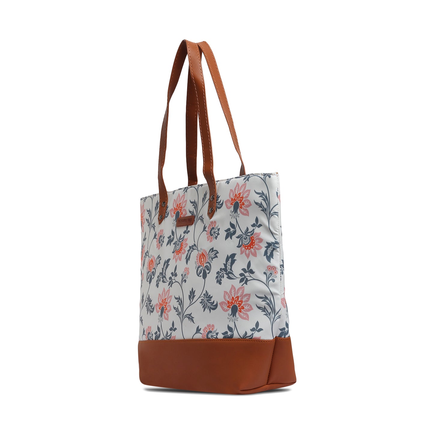 3. Beautiful floral tote bag on a chair.