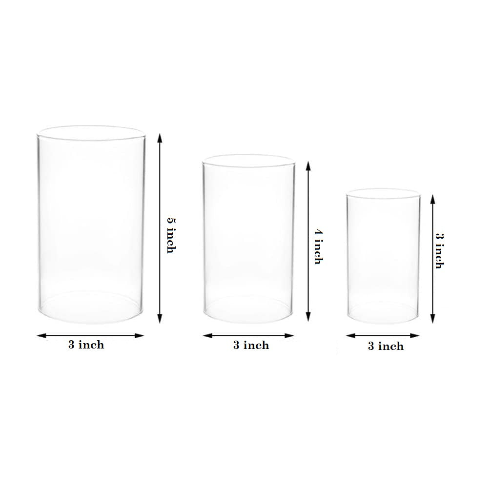 Cylindrical Crystal Clear Glass Candle Holder