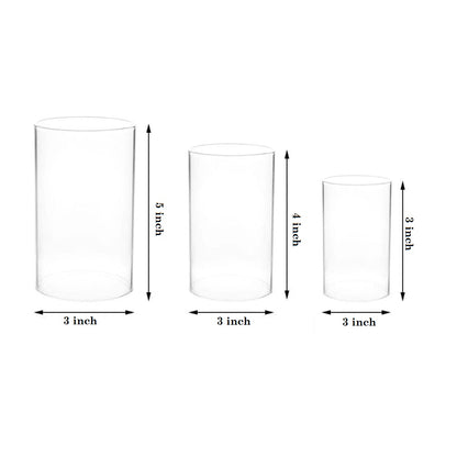 Cylindrical Crystal Clear Glass Candle Holder