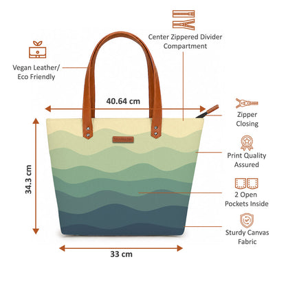 Ocean Ripples Oversized Tote Bag For Women