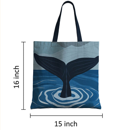 Cute Sperm Whale Ocean Theme Tote Bag