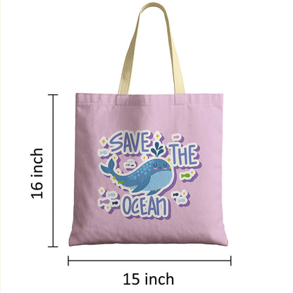 Save The Ocean Whale Ocean Theme Tote Bag