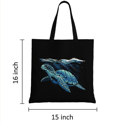 Blue Turtle Ocean Theme Tote Bag