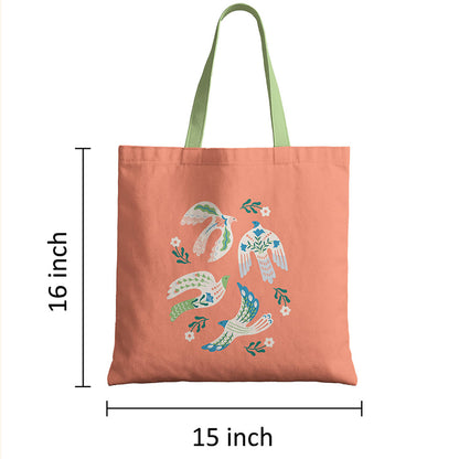 Bird Art Canvas Tote Bag