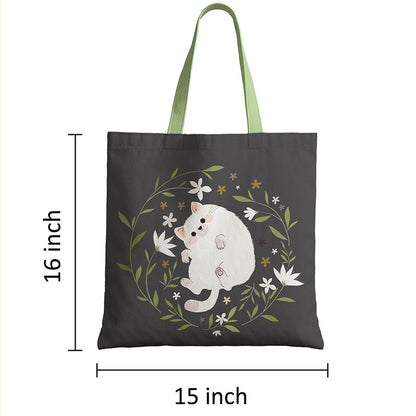 Cute Cat Canvas Tote Bag