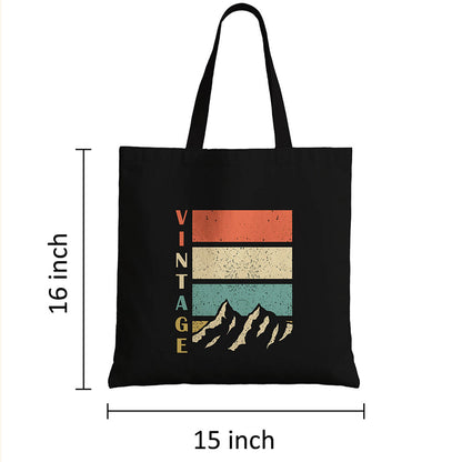 Vintage Mountain Art Canvas Tote Bag