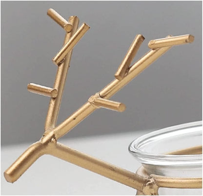 Christmas Reindeer Tealight Holder - 2 pc (Gold)