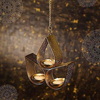 Half Lotus BrassTealight Holder