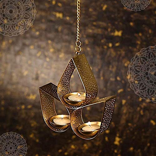Half Lotus BrassTealight Holder