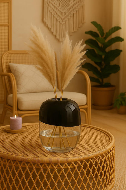 Garden Glass Vase (Black,12 Inch)
