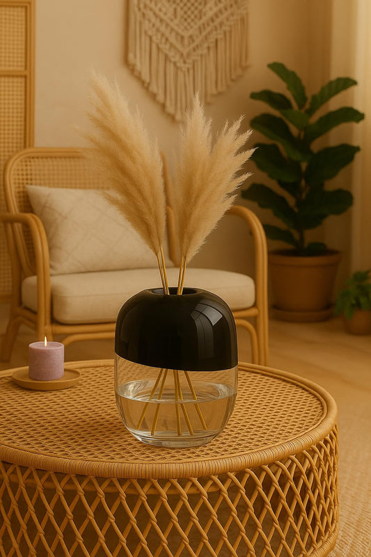 Garden Glass Vase (Black,12 Inch)