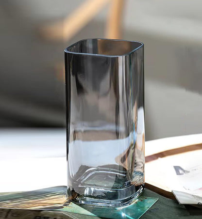 Clear Glass Flower Vase (Grey)