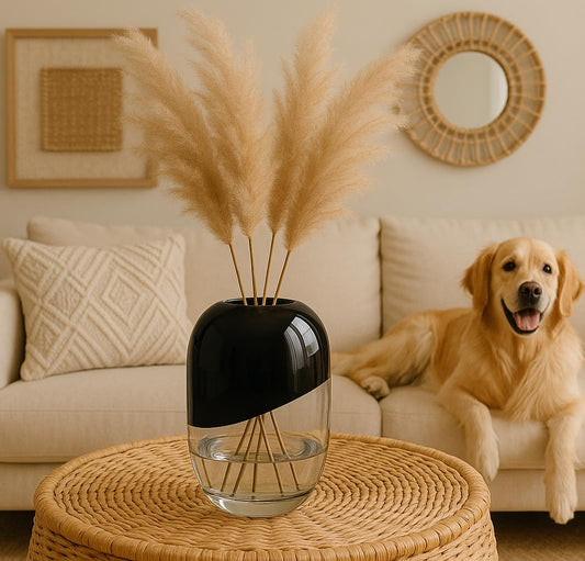 Garden Glass Vase (Black,12 Inch)
