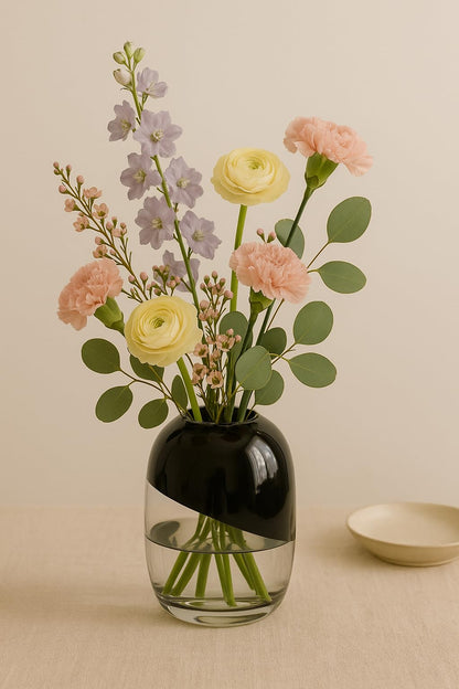 Garden Glass Vase (Black,12 Inch)