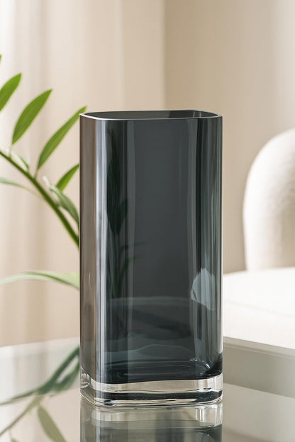 Clear Glass Flower Vase (Grey)