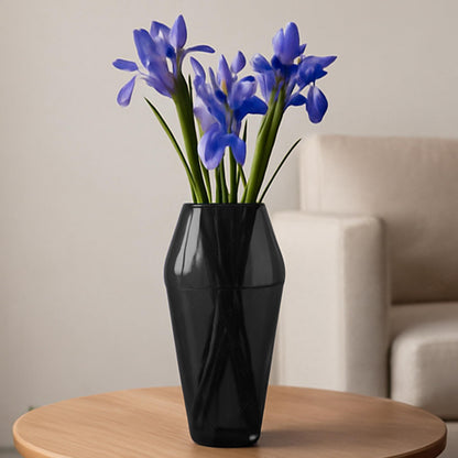 Glass Flower Vase (Pack of 1, Grey)