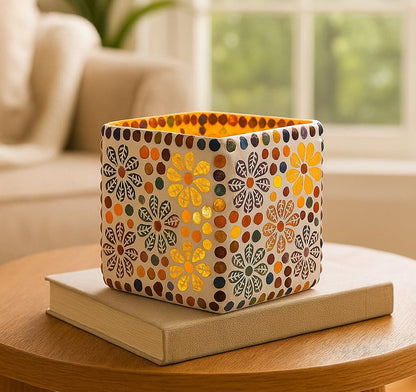 Square Mosaic Tealight Candle Holders (Pack of 2)