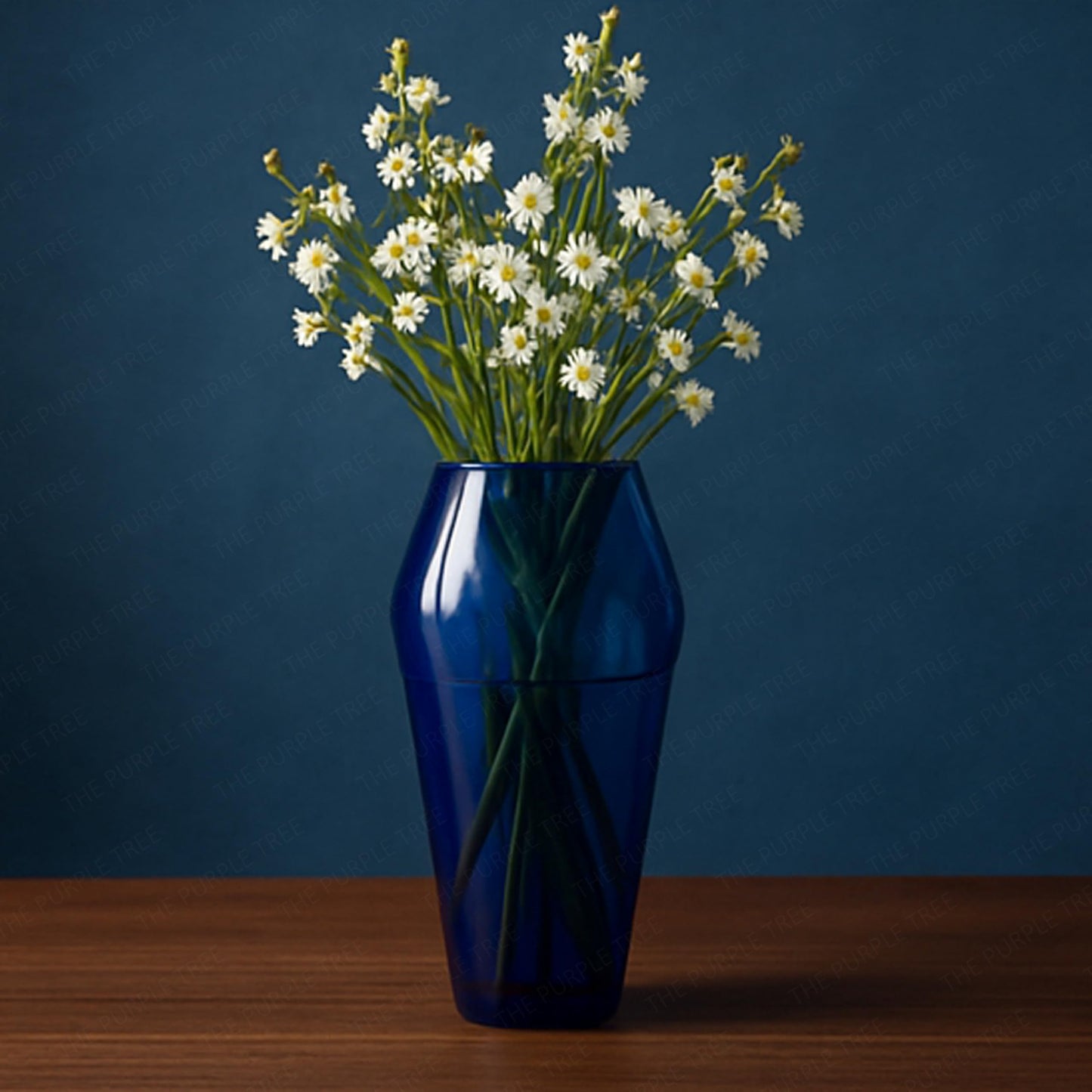 Glass Flower Vase (Pack of 1, Blue)