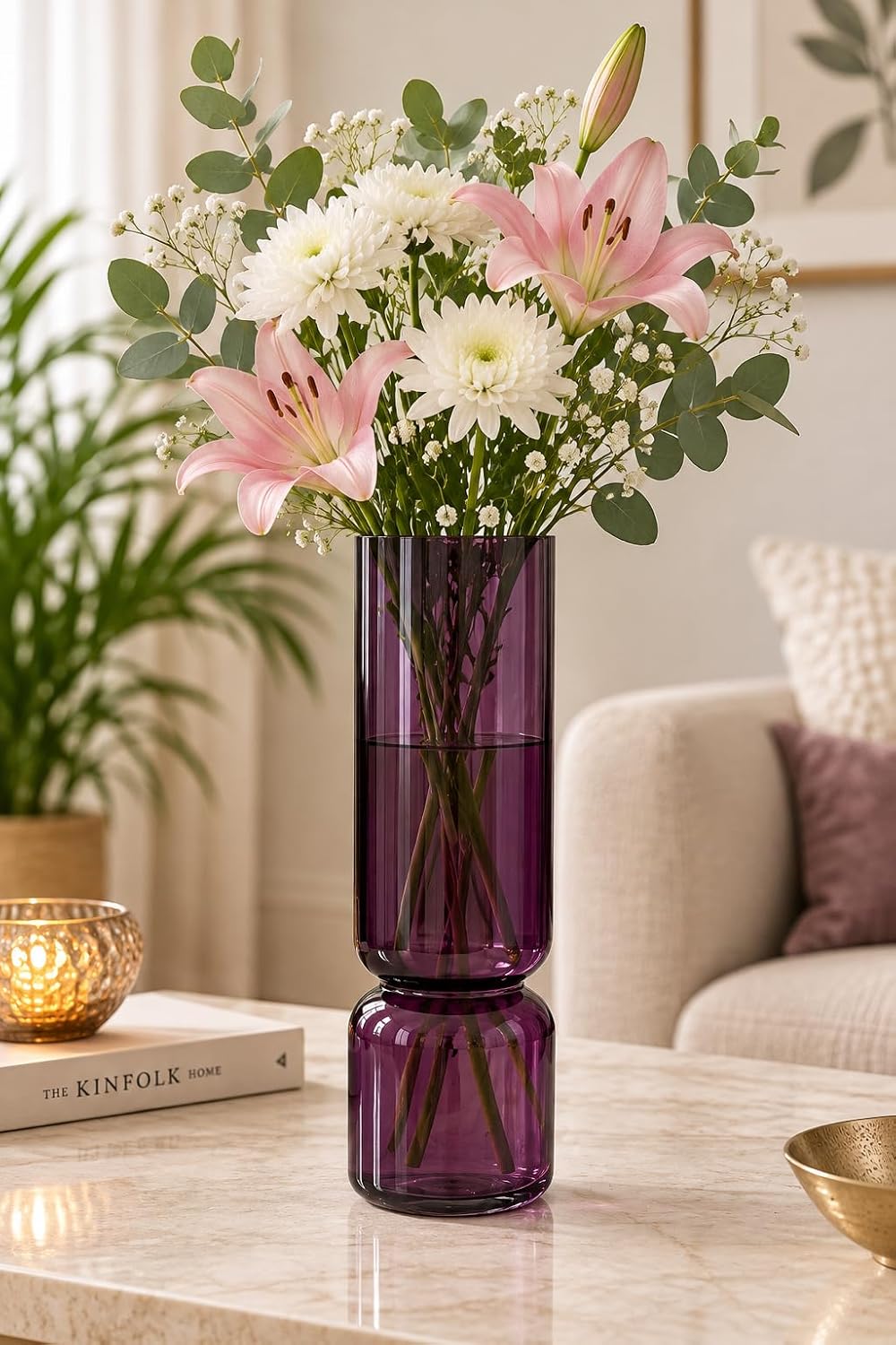 Mulberry Wine Hourglass Flower Vase