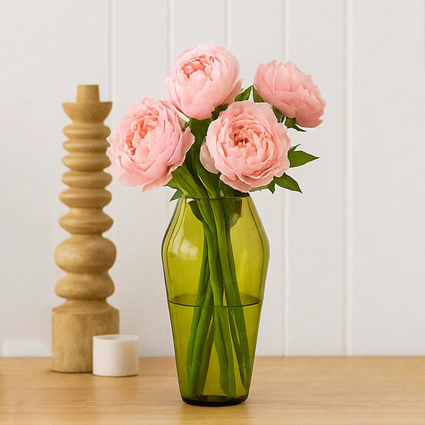 Glass Flower Vase (Pack of 1, Yellow)