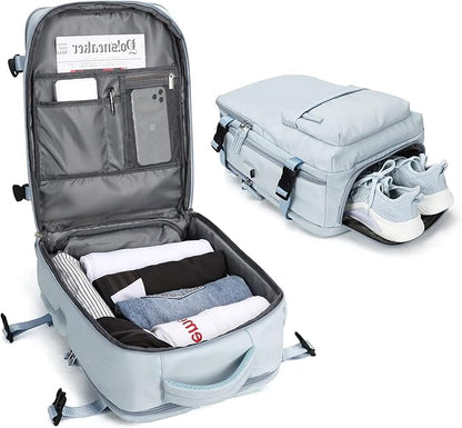 Travel Backpack with USB Charging (Blue)
