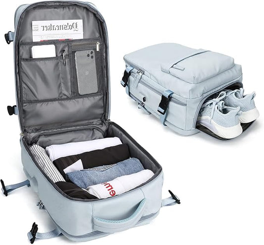 Travel Backpack with USB Charging (Blue)