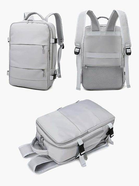 Travel Backpack with Shoe Compartment (Grey)