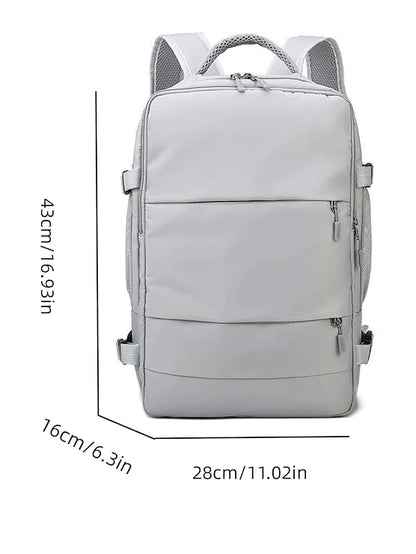 Travel Backpack with Shoe Compartment (Grey)