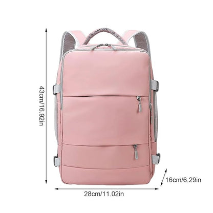 Travel Backpack with Shoe Compartment (Pink)