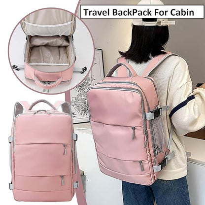 Travel Backpack with Shoe Compartment (Pink)